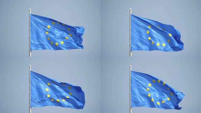 欧盟旗帜慢镜头180帧/秒