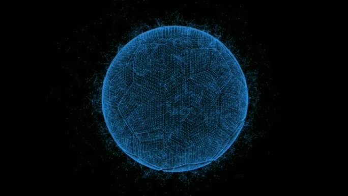 蓝色足球神经丛3D渲染动画视频。