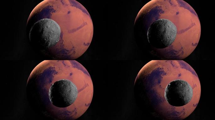 小行星灶神星通过火星时在外层空间运行