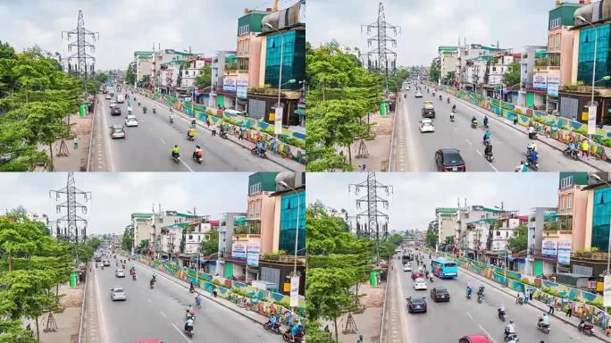 越南河内交通拥堵的时间流逝