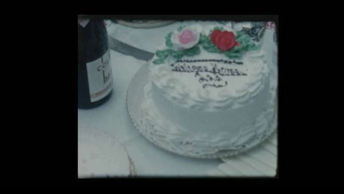 1961欢迎回家蛋糕标志横幅和派对
