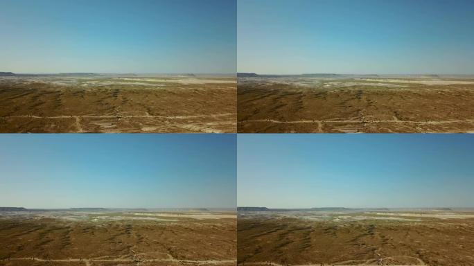 沙漠和高原Ustyurt或Ustyurt高原位于中亚西部，哈萨克斯坦的卡拉卡尔帕克斯坦