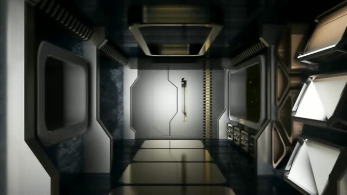 抽象科幻飞船走廊