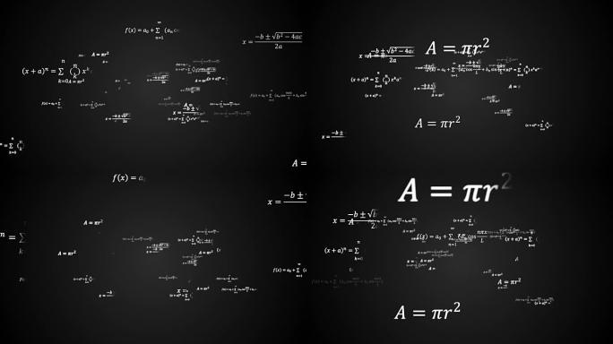 具有物理和数学任务解决方案，空间公式的科学3d背景