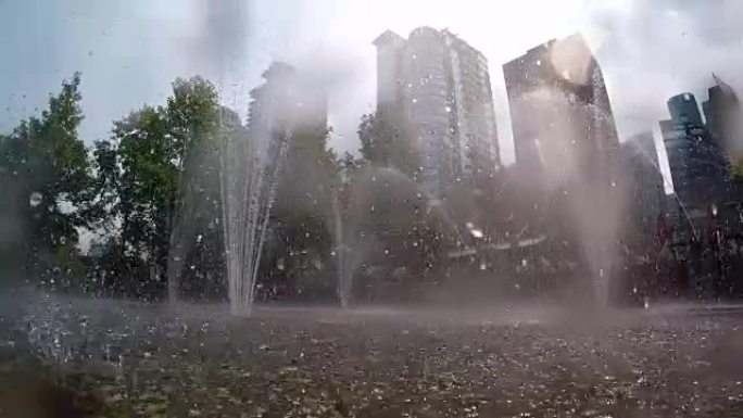 儿童水上乐园在城市射水