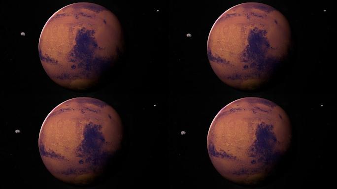 卫星火星火卫一和火卫二围绕火星行星运行