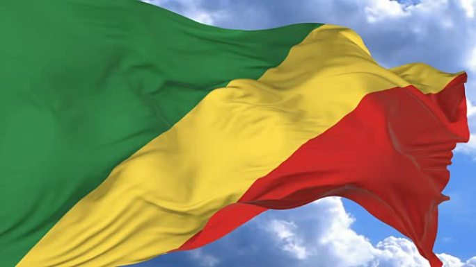 挥舞旗帜赢得了蓝天刚果共和国