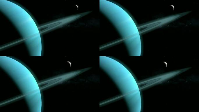 卫星Miranda，天王星V，环绕天王星行星在外太空运行