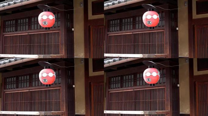 京都gion茶馆外的红色纸灯笼