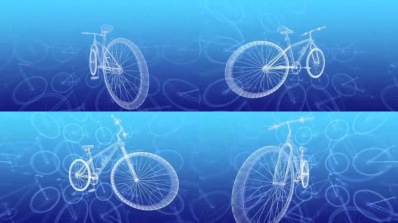 自行车3d线框