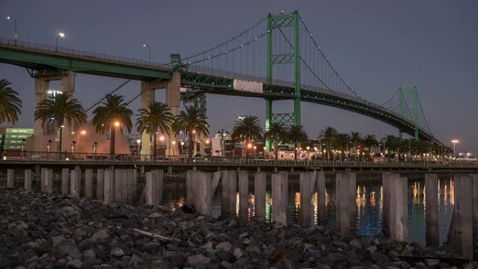 洛杉矶港的文森特·托马斯桥时间流逝