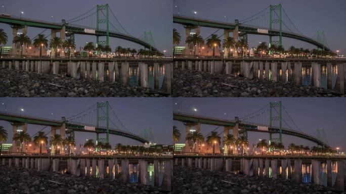 洛杉矶港的文森特·托马斯桥时间流逝