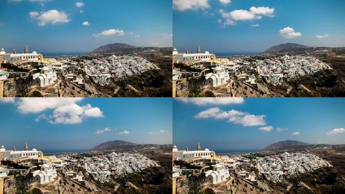 4K时间流逝:希腊圣托里尼岛菲拉村