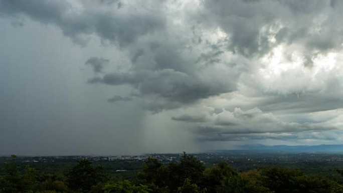 雨中延迟的暴风雨天空云