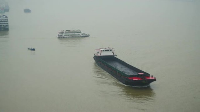 白天时间武汉市著名的河流交通桥梁景观4k中国