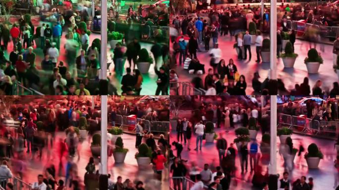 时代广场时间流逝的人