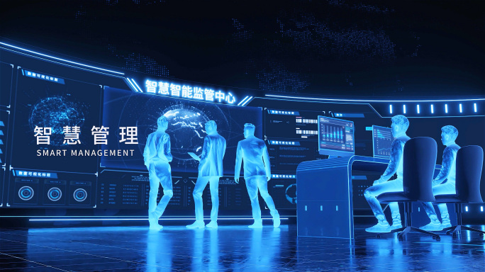 智能AI芯片科技办公穿梭片头