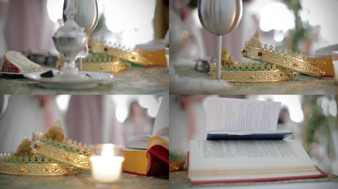 传统正统婚礼桌的流畅镜头
