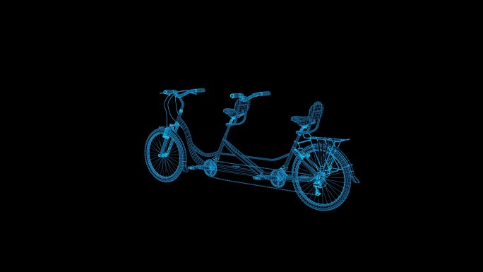 蓝色科技全息自行车视频通道素材