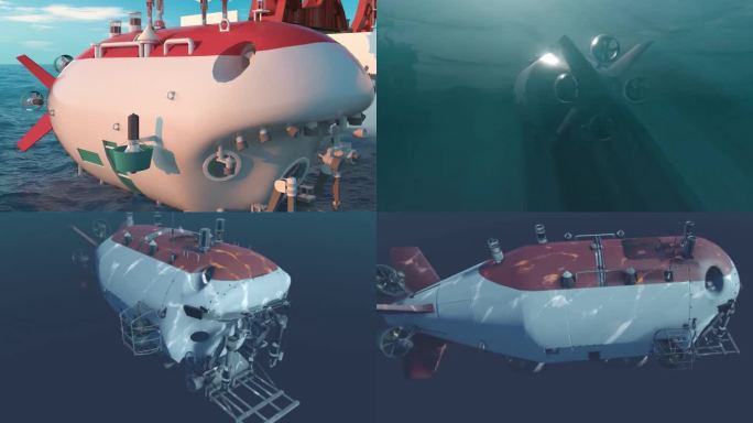 4K原创向阳红母船搭载蛟龙号CG三维动画
