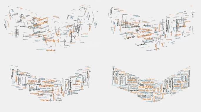 握手企业企业文字云排版动画