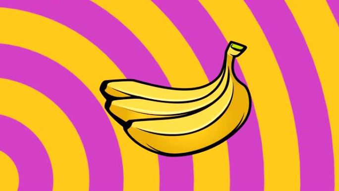香蕉动画背景。夏季派对设计