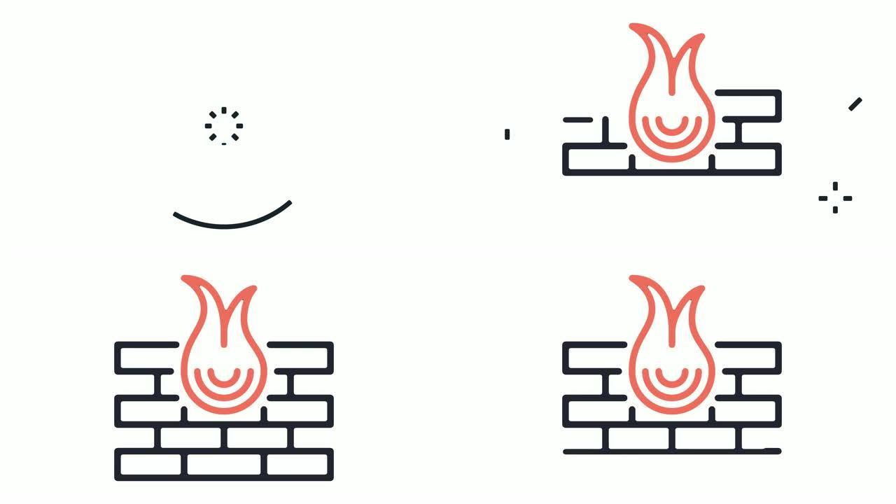 防火墙安全软件行图标动画与阿尔法
