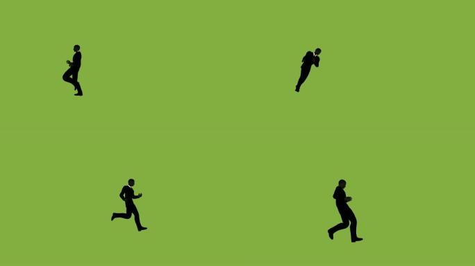 剪影商人跑步动画