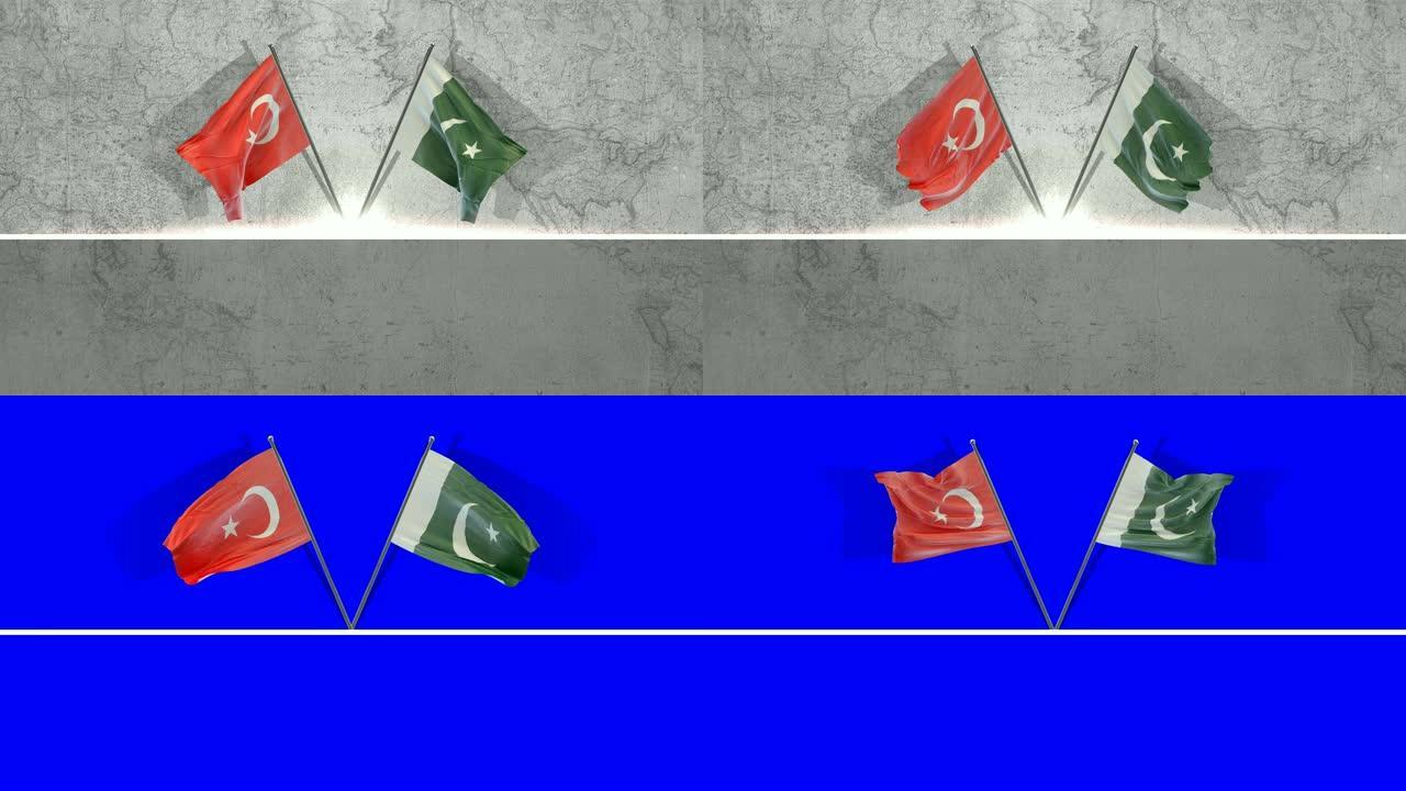 土耳其和巴基斯坦国旗