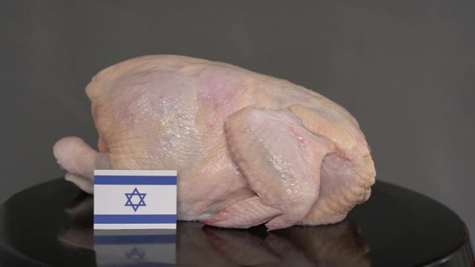 带有以色列国旗的生鸡