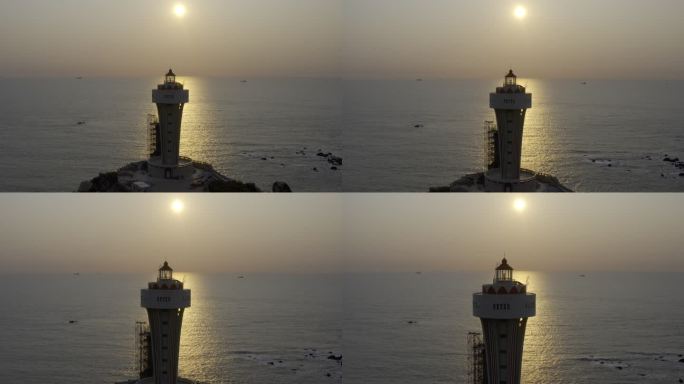 广东汕头南澳岛三囱崖灯塔航拍视频