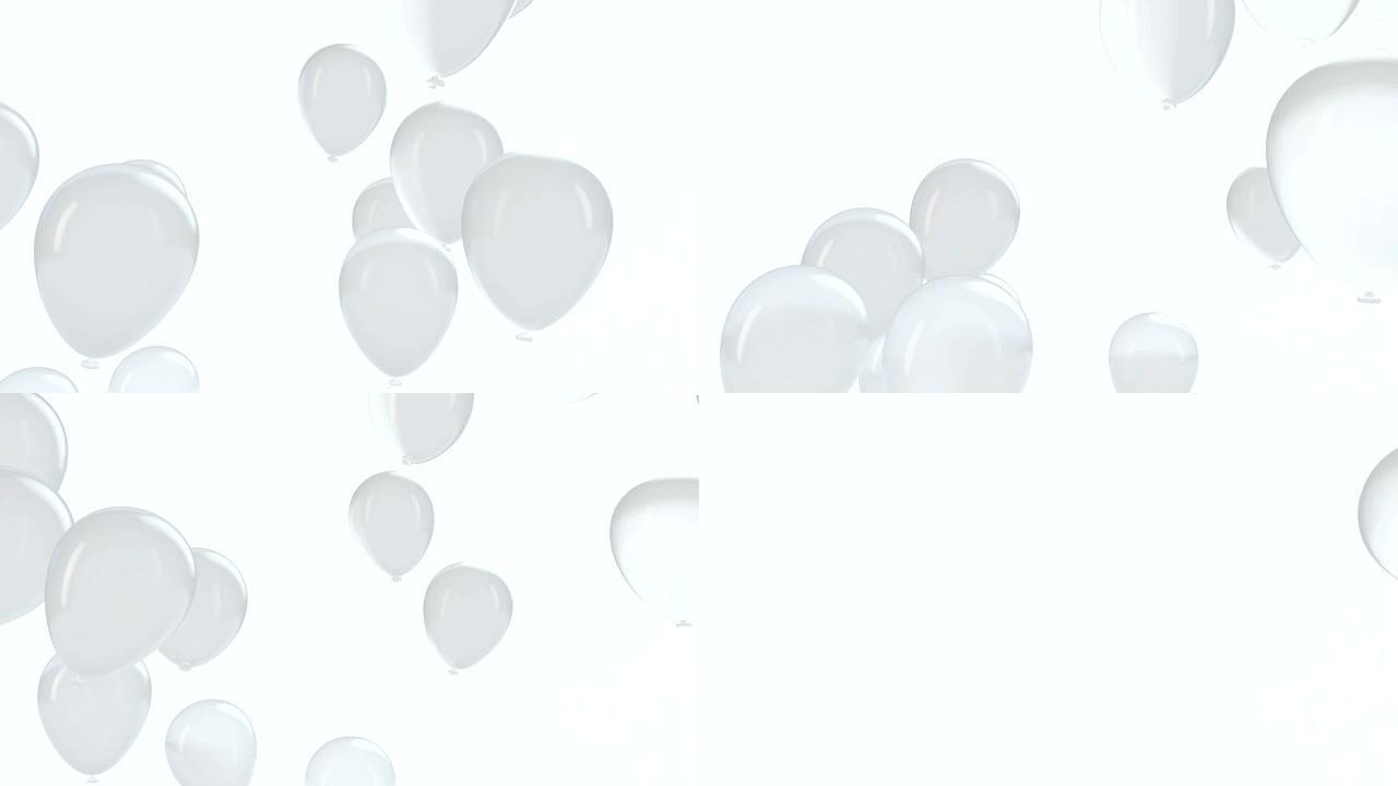 漂浮在空中的白色气球