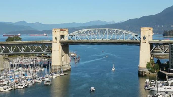 加拿大不列颠哥伦比亚省温哥华市福溪和海滨船码头伯拉德桥