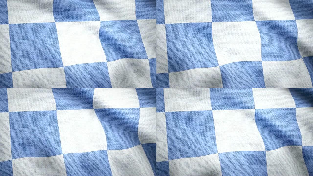 笼状织物背景。织物作为背景。白色蓝色笼子里的毛巾布
