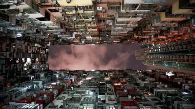 拥挤的住房，中国香港的公寓楼
