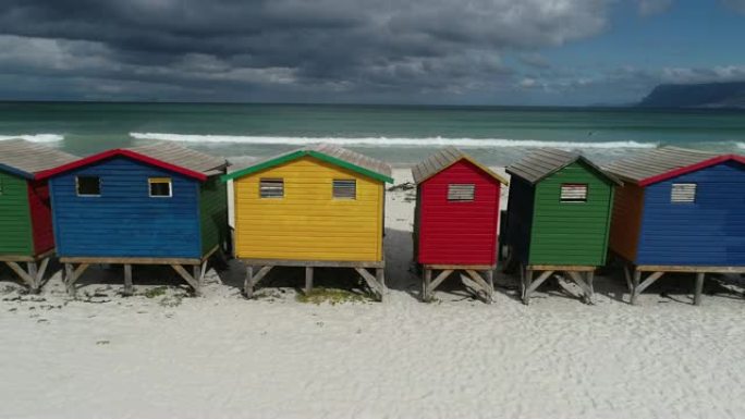 Muizenberg海滩小屋和海景，南非