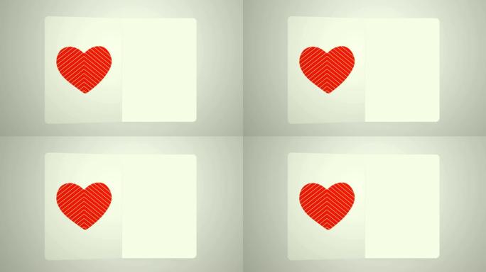 动画字母以情人节主题封面开头，是恋爱中的情侣情人节的理想镜头
