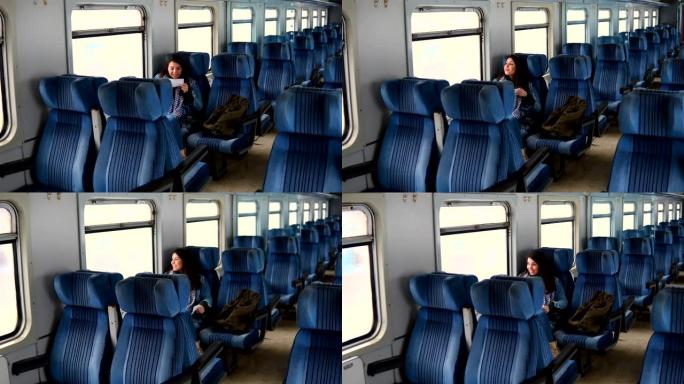 乘火车旅行的乘客