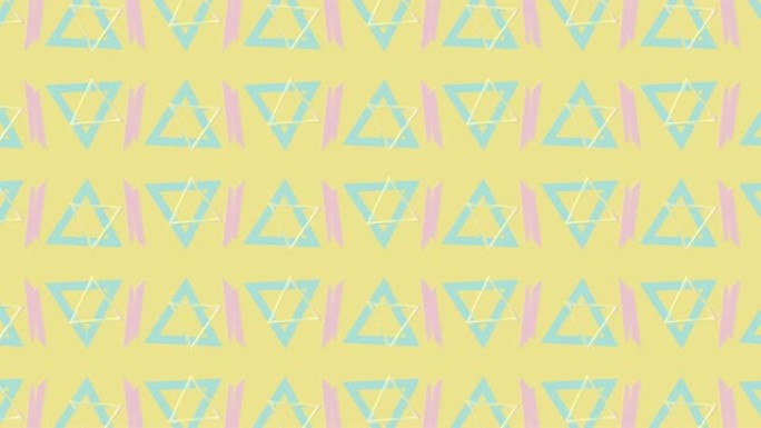 4k黄色抽象图案几何粉彩背景三角形