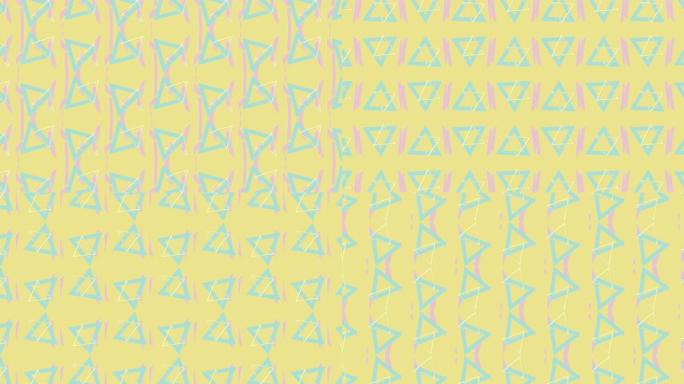 4k黄色抽象图案几何粉彩背景三角形