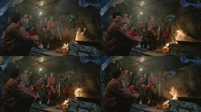 工人村民开会聚会商议