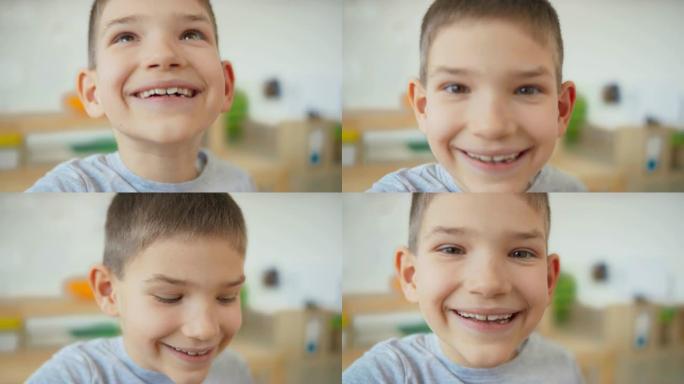 一个微笑男孩的SLO MO肖像