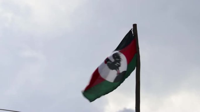 马拉维国大党的旗帜在风中飘扬