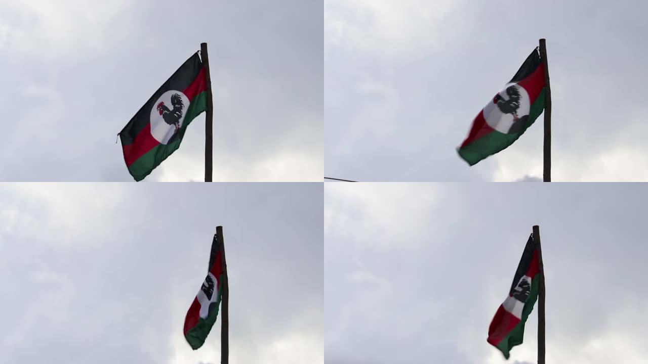 马拉维国大党的旗帜在风中飘扬