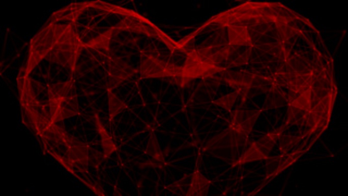 红心丛未来派爱情和情人节动画4k视频。