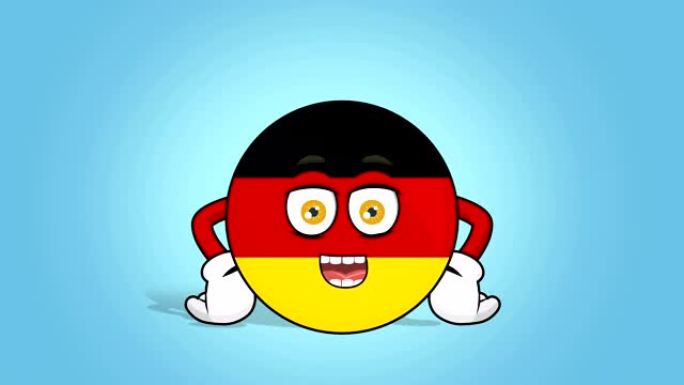 卡通图标旗帜德意志联邦共和国发言人用面部动画讲话