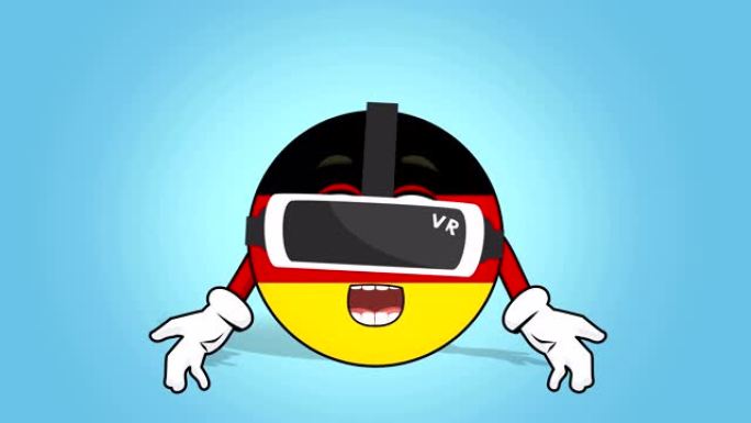 卡通图标旗德意志联邦共和国虚拟现实与面部动画