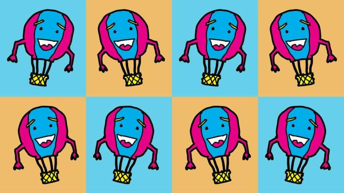 以气球为主题的儿童绘画波普艺术无缝背景