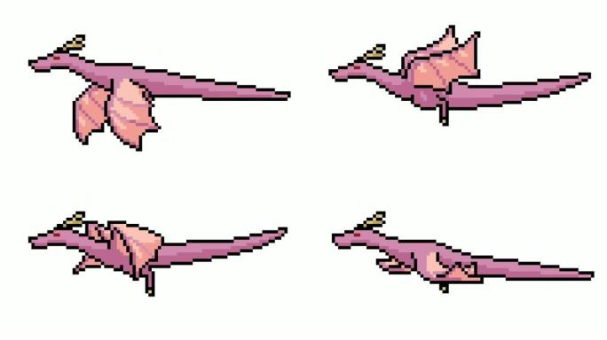 动画像素艺术卡通龙飞环