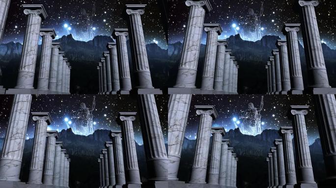 宇宙场景中的希腊支柱